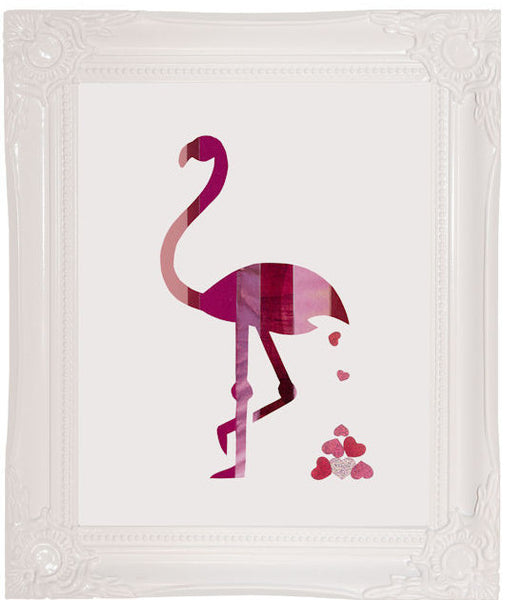 Pink Flamingos, Art Print at